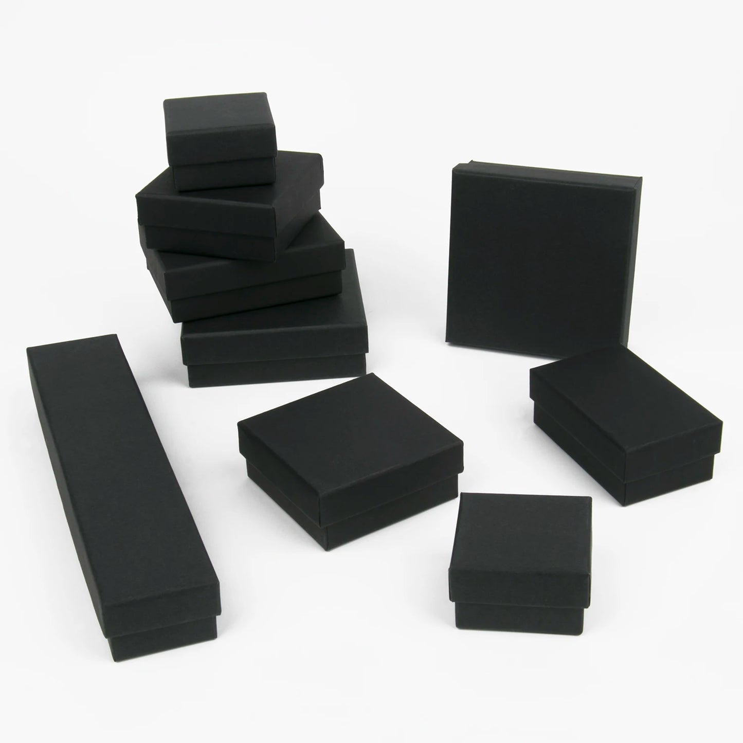 Black Paper Material Jewelry Boxes Cardboard Pendant Gift Box Bags Rectangle Necklace Bracelets Earrings Packaging Storag Boxes