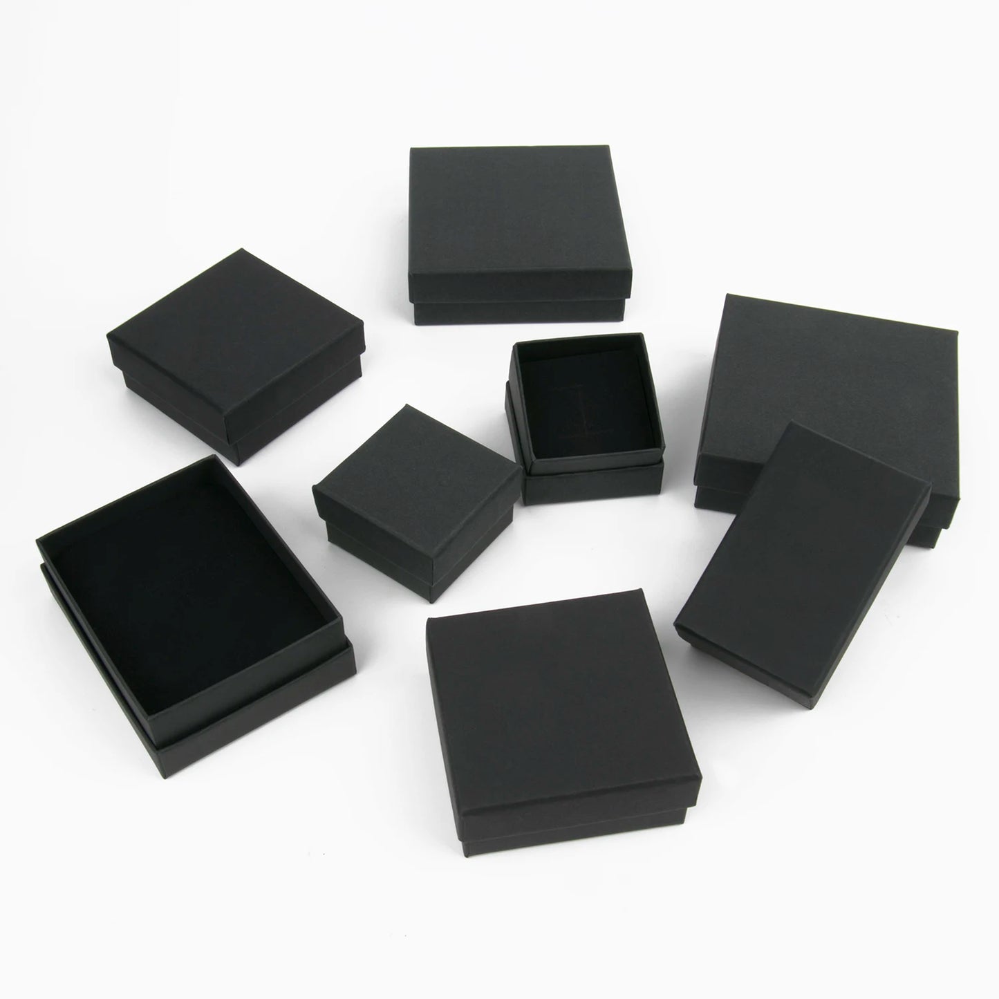 Black Paper Material Jewelry Boxes Cardboard Pendant Gift Box Bags Rectangle Necklace Bracelets Earrings Packaging Storag Boxes